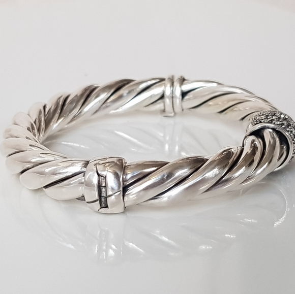 David Yurman 10mm Metro Diamond Station Bracelet - Picture 4 of 14